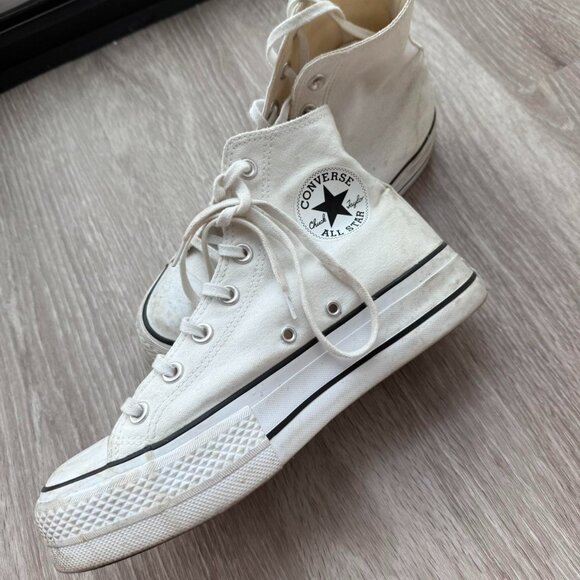 Platform Converse High Top All Stars White US Size 8 - Picture 1 of 8
